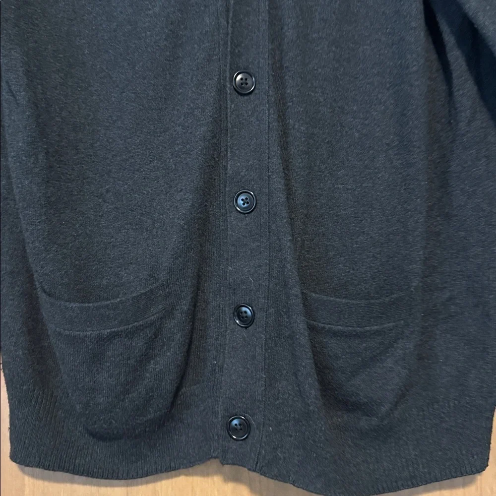 J. Crew Button Down Cardigan Womens M V neck Cashmere blend Grey Preppy Grandpa - Picture 3 of 8